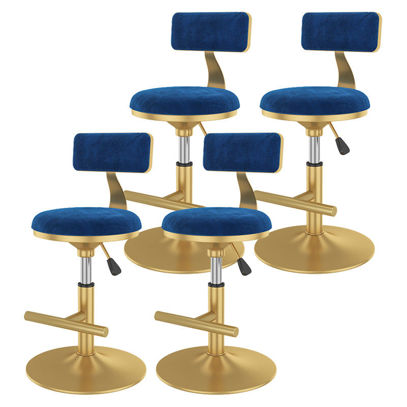 Glam Rotatable Backrest Counter Stool Steel Kitchen Bar Stool with Cushion and Pedal