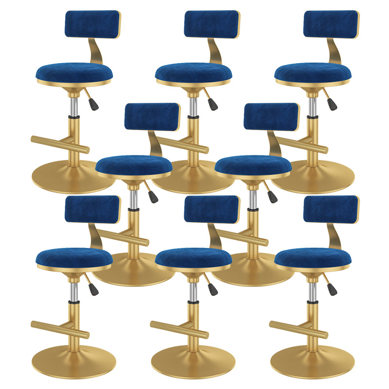 Glam Rotatable Backrest Counter Stool Steel Kitchen Bar Stool with Cushion and Pedal