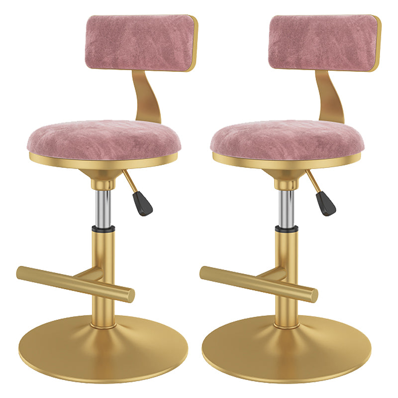 Glam Rotatable Backrest Counter Stool Steel Kitchen Bar Stool with Cushion and Pedal