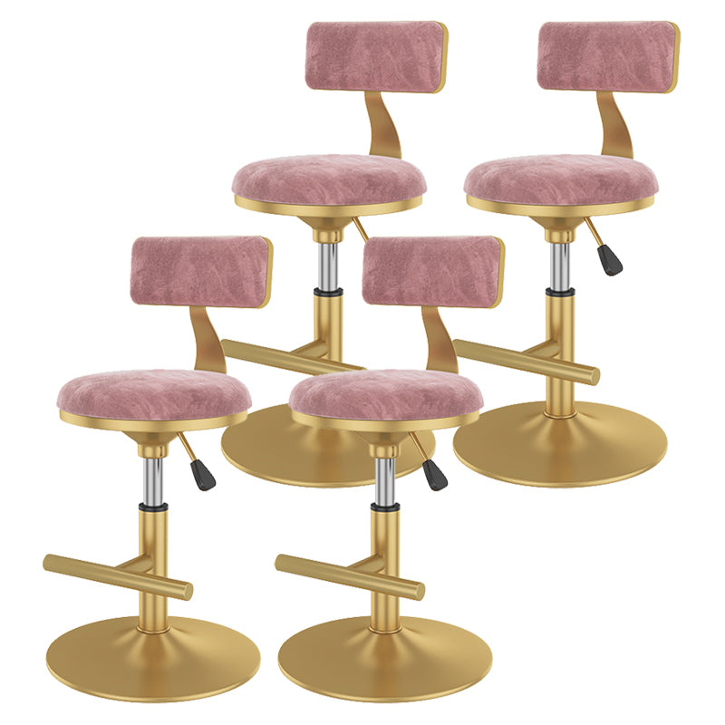 Glam Rotatable Backrest Counter Stool Steel Kitchen Bar Stool with Cushion and Pedal