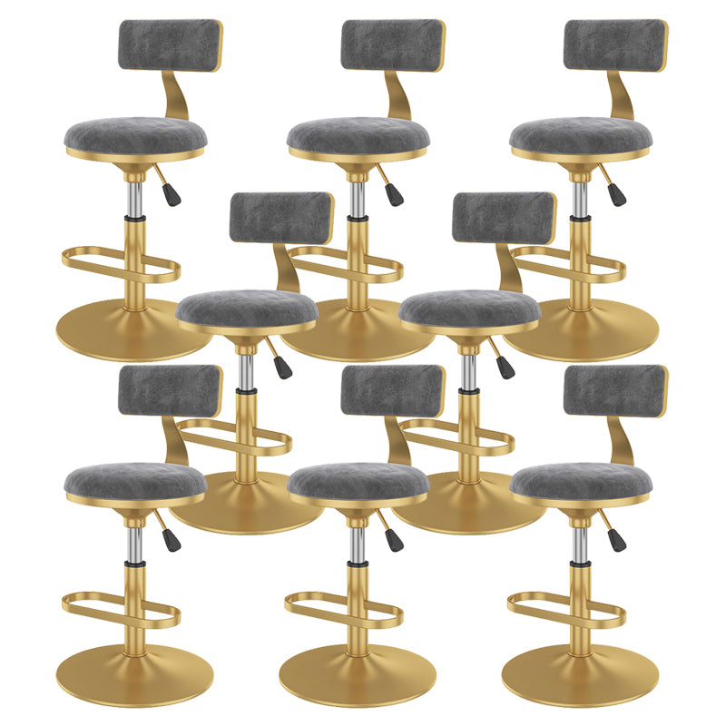 Glam Rotatable Backrest Counter Stool Steel Kitchen Bar Stool with Cushion and Pedal