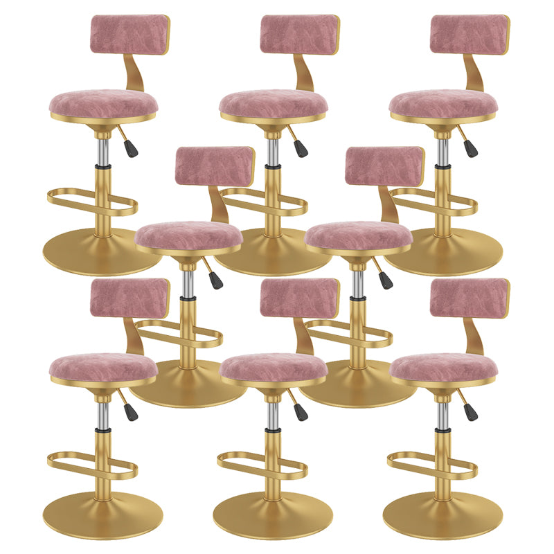 Glam Rotatable Backrest Counter Stool Steel Kitchen Bar Stool with Cushion and Pedal