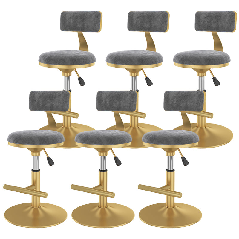 Glam Rotatable Backrest Counter Stool Steel Kitchen Bar Stool with Cushion and Pedal