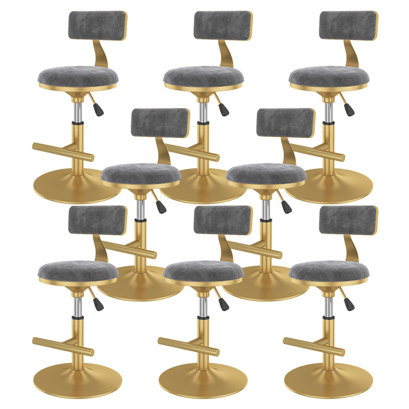 Glam Rotatable Backrest Counter Stool Steel Kitchen Bar Stool with Cushion and Pedal