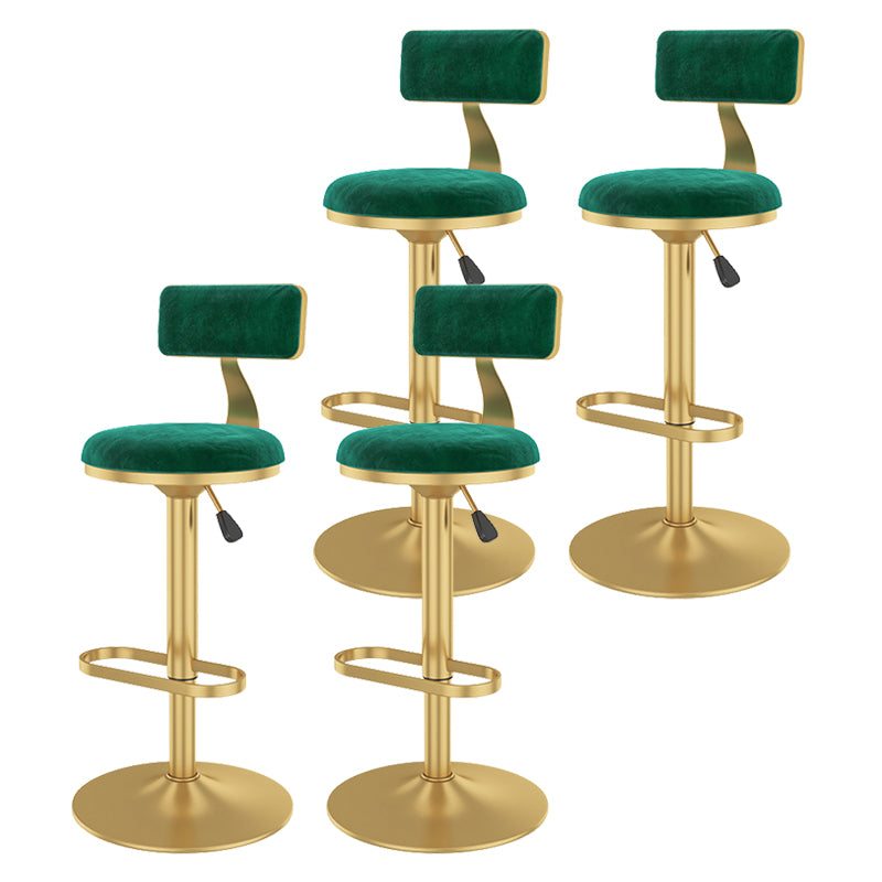 Glam Rotatable Backrest Counter Stool Steel Kitchen Bar Stool with Cushion and Pedal