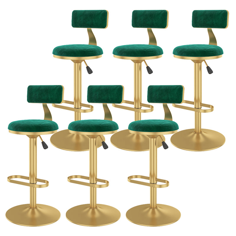 Glam Rotatable Backrest Counter Stool Steel Kitchen Bar Stool with Cushion and Pedal
