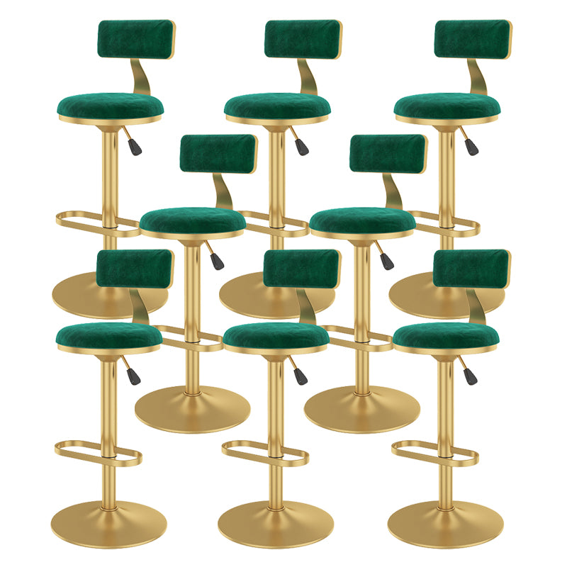 Glam Rotatable Backrest Counter Stool Steel Kitchen Bar Stool with Cushion and Pedal