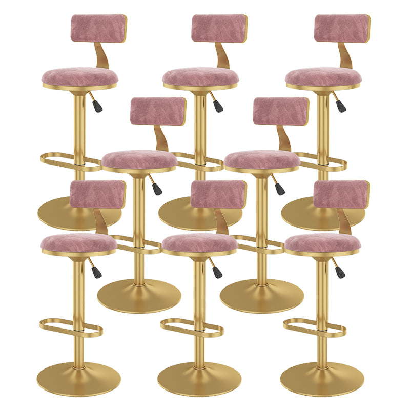 Glam Rotatable Backrest Counter Stool Steel Kitchen Bar Stool with Cushion and Pedal