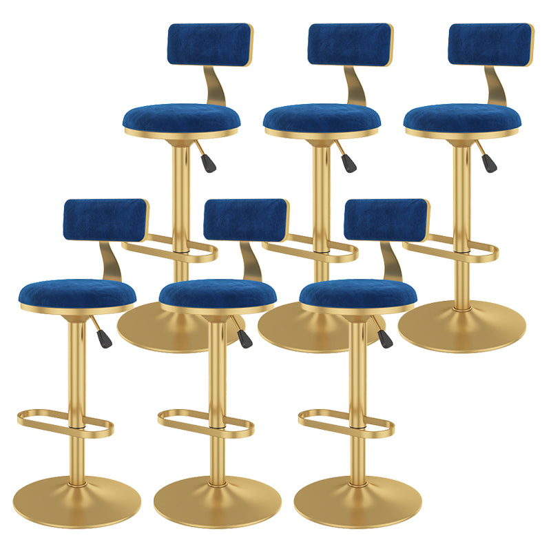 Glam Rotatable Backrest Counter Stool Steel Kitchen Bar Stool with Cushion and Pedal