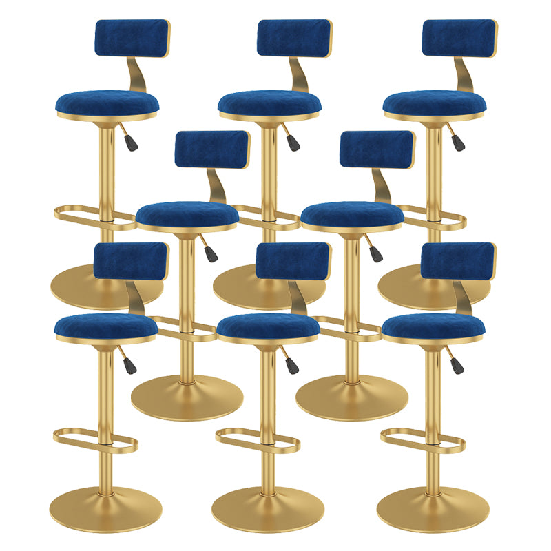 Glam Rotatable Backrest Counter Stool Steel Kitchen Bar Stool with Cushion and Pedal