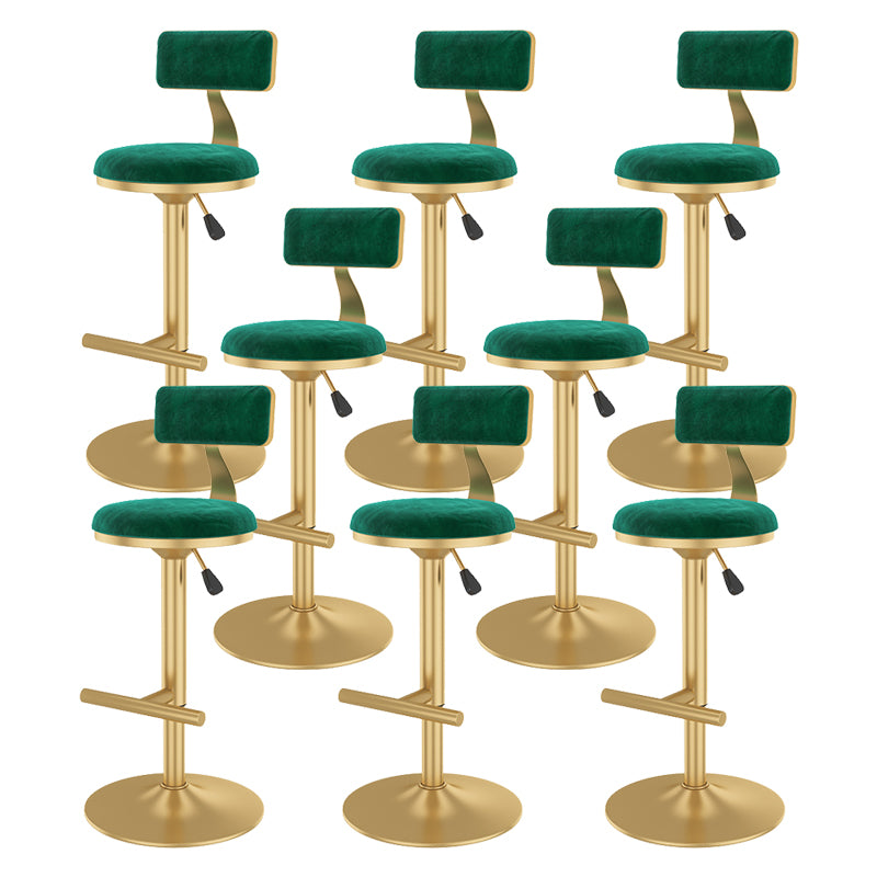 Glam Rotatable Backrest Counter Stool Steel Kitchen Bar Stool with Cushion and Pedal