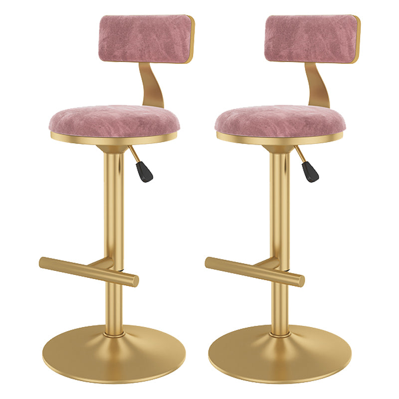 Glam Rotatable Backrest Counter Stool Steel Kitchen Bar Stool with Cushion and Pedal