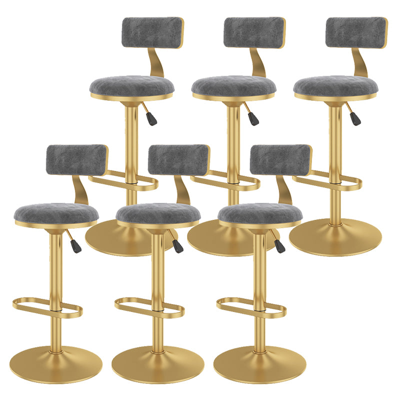Glam Rotatable Backrest Counter Stool Steel Kitchen Bar Stool with Cushion and Pedal
