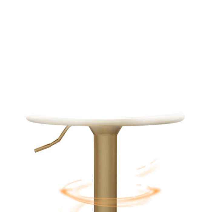 Glam Liftable Backrest Counter Stool Iron Kitchen Bar Stool with Velvet Cushion and Pedal