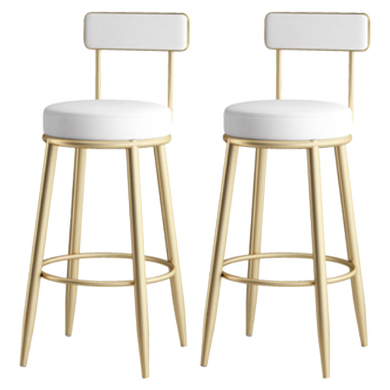 Nordic Armless Backrest Counter Stool Iron Kitchen Bar Stool with Cushion and Pedal