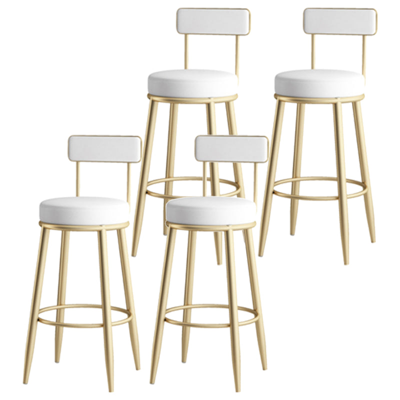 Nordic Armless Backrest Counter Stool Iron Kitchen Bar Stool with Cushion and Pedal