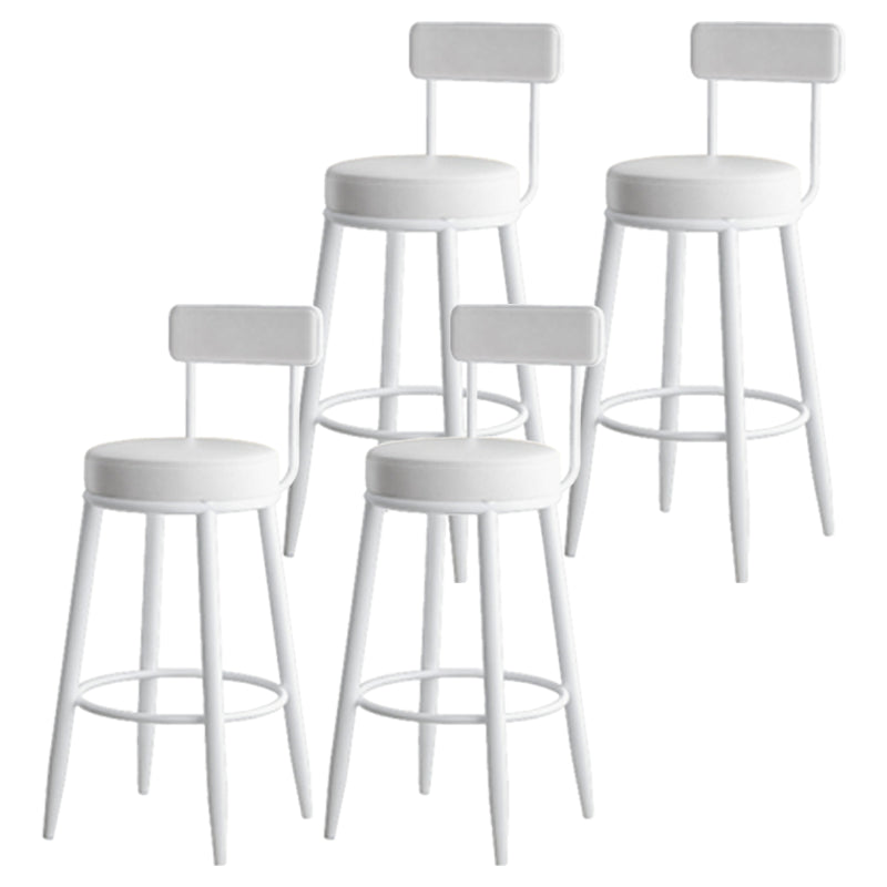 Nordic Armless Backrest Counter Stool Iron Kitchen Bar Stool with Cushion and Pedal