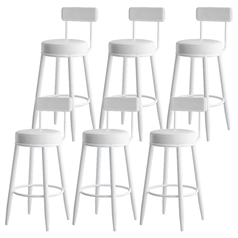 Nordic Armless Backrest Counter Stool Iron Kitchen Bar Stool with Cushion and Pedal