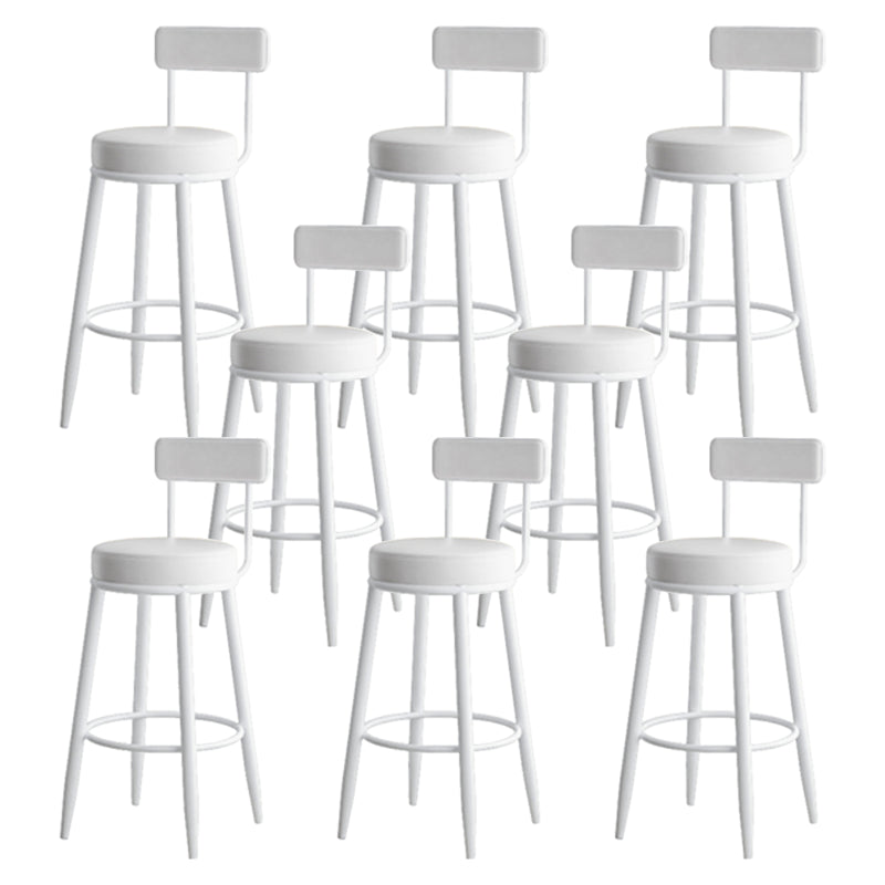 Nordic Armless Backrest Counter Stool Iron Kitchen Bar Stool with Cushion and Pedal