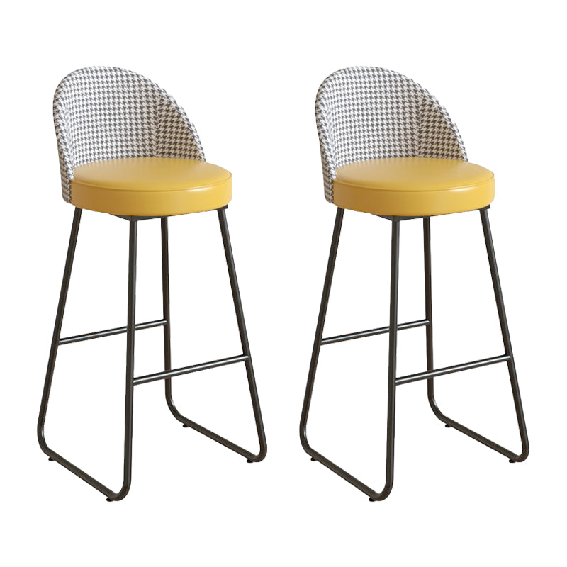 Leather Counter Stool Bucket Modern Footrest Counter & Bar Stool for Coffee Shop