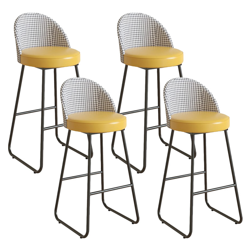 Leather Counter Stool Bucket Modern Footrest Counter & Bar Stool for Coffee Shop
