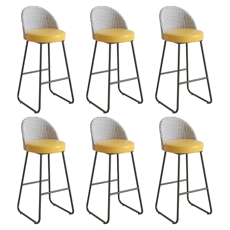 Leather Counter Stool Bucket Modern Footrest Counter & Bar Stool for Coffee Shop