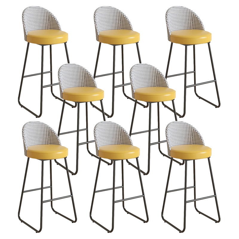 Leather Counter Stool Bucket Modern Footrest Counter & Bar Stool for Coffee Shop