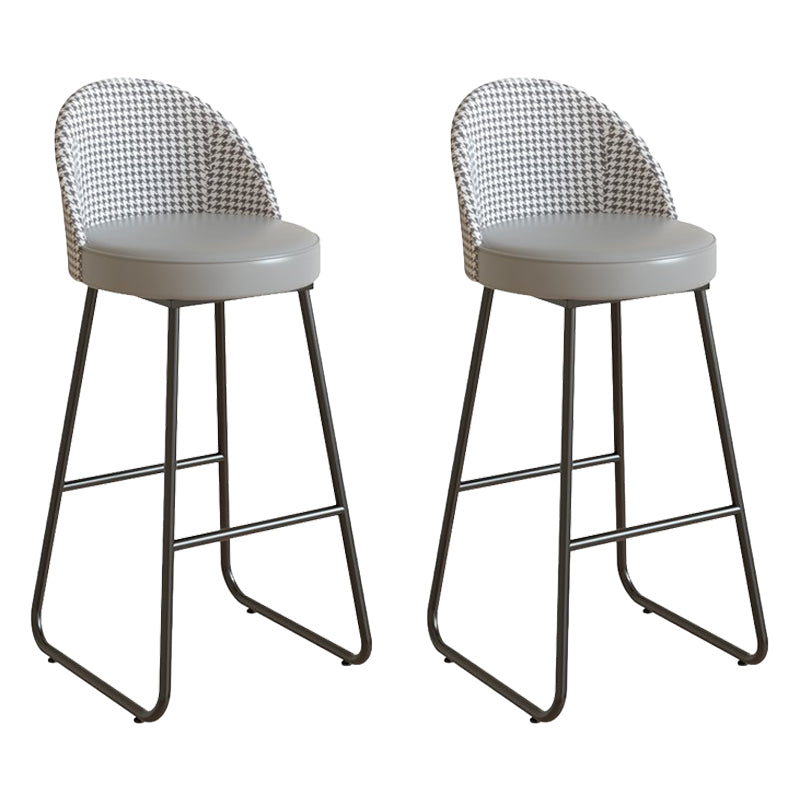 Leather Counter Stool Bucket Modern Footrest Counter & Bar Stool for Coffee Shop