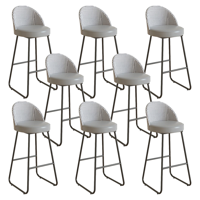 Leather Counter Stool Bucket Modern Footrest Counter & Bar Stool for Coffee Shop