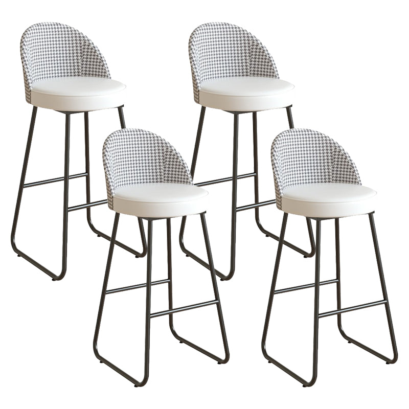 Leather Counter Stool Bucket Modern Footrest Counter & Bar Stool for Coffee Shop