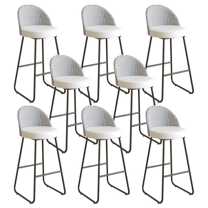 Leather Counter Stool Bucket Modern Footrest Counter & Bar Stool for Coffee Shop