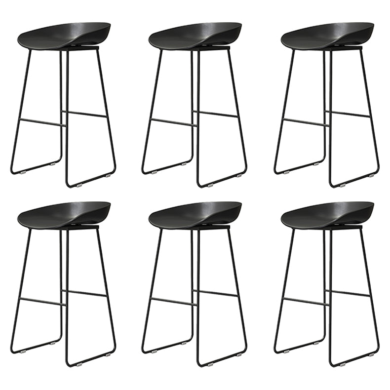 Coffee Shop Counter Stool Glam Metal Footrest Low Back Counter Stools