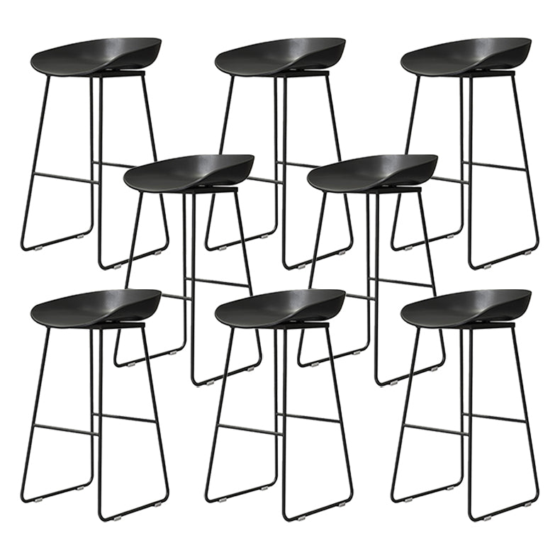 Coffee Shop Counter Stool Glam Metal Footrest Low Back Counter Stools