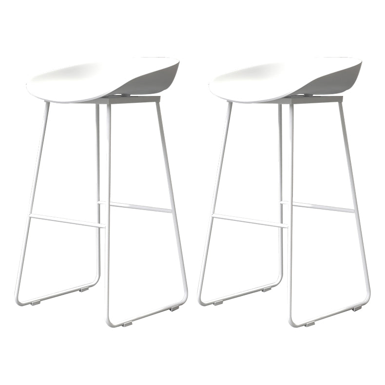 Coffee Shop Counter Stool Glam Metal Footrest Low Back Counter Stools