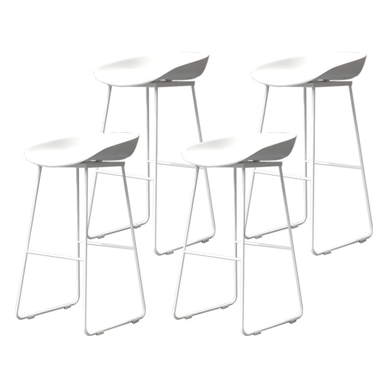 Coffee Shop Counter Stool Glam Metal Footrest Low Back Counter Stools
