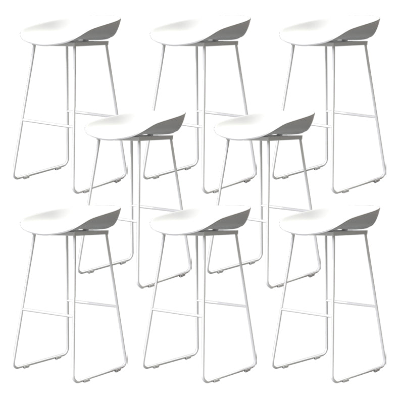 Coffee Shop Counter Stool Glam Metal Footrest Low Back Counter Stools