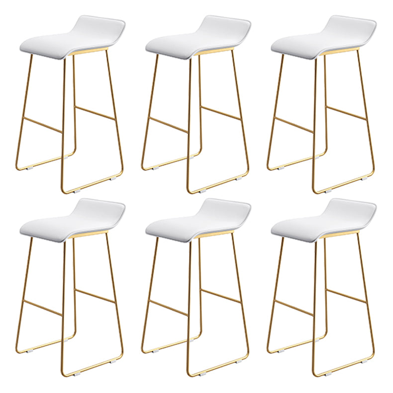 Coffee Shop Counter Stool Glam Metal Footrest Low Back Counter Stools