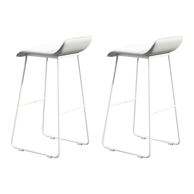 Coffee Shop Counter Stool Glam Metal Footrest Low Back Counter Stools