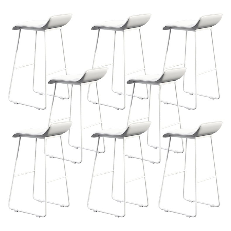 Coffee Shop Counter Stool Glam Metal Footrest Low Back Counter Stools