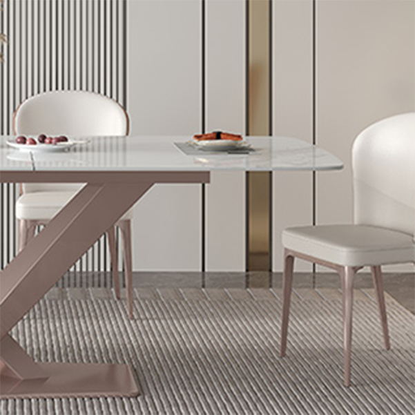 Extendable Sintered Stone Dining Set Rectangle 1/4/5/7 Pieces Kitchen Table with Chairs