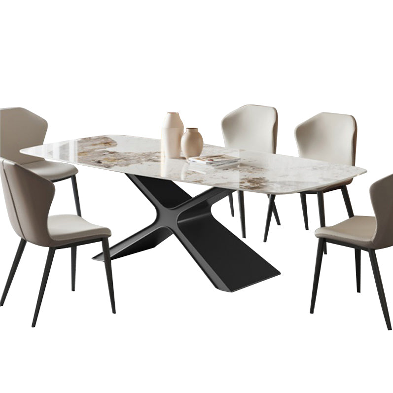 Modern Sintered Stone Top Dining Set Rectangle 1/2/4/5/6/7 Pieces Dining Room Table Set