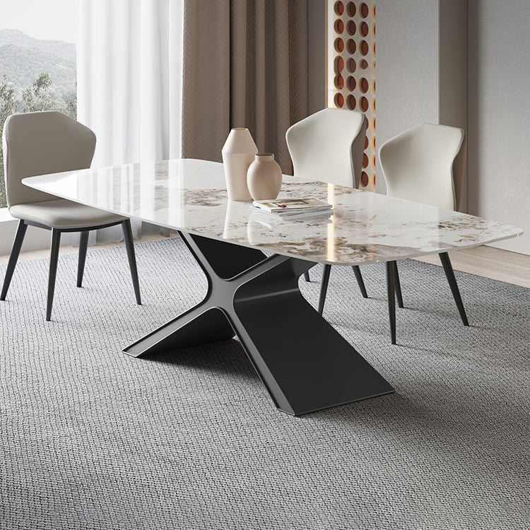 Modern Sintered Stone Top Dining Set Rectangle 1/2/4/5/6/7 Pieces Dining Room Table Set