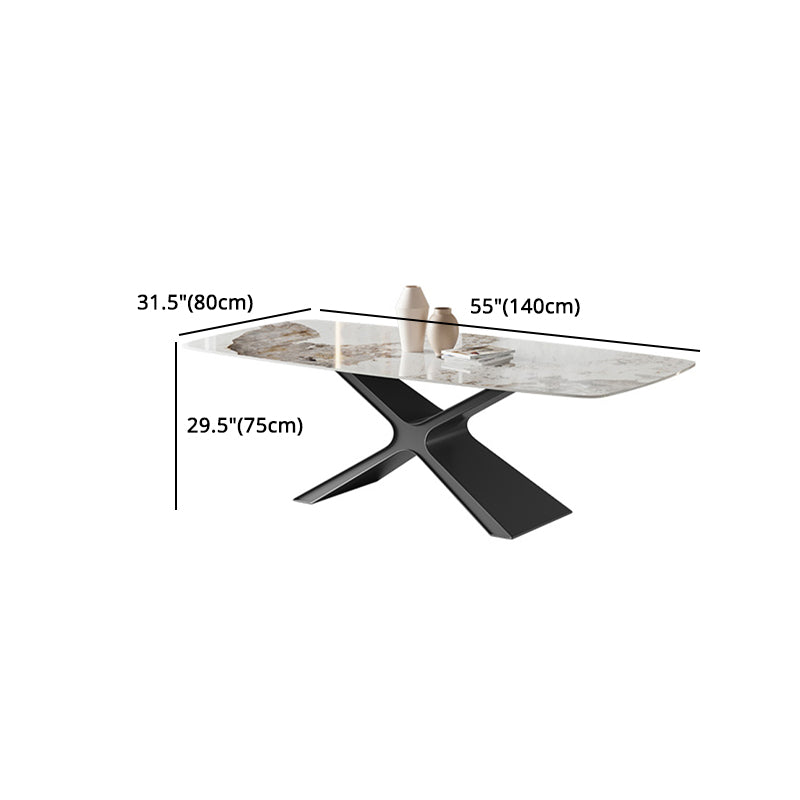 Modern Sintered Stone Top Dining Set Rectangle 1/2/4/5/6/7 Pieces Dining Room Table Set