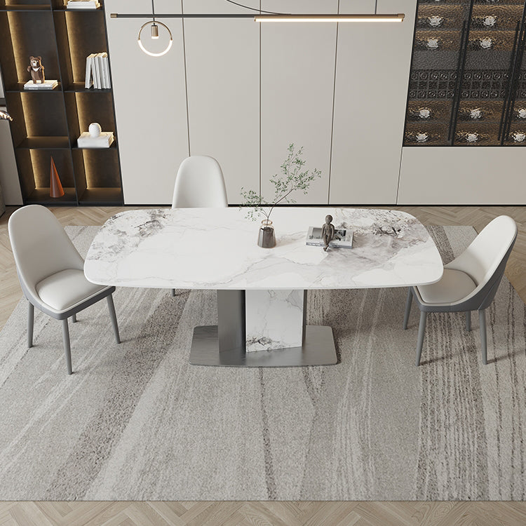 Designer Style Sintered Stone Dining Set Rectangle 1/3/4/5/7 Pieces Dining Room Table Set