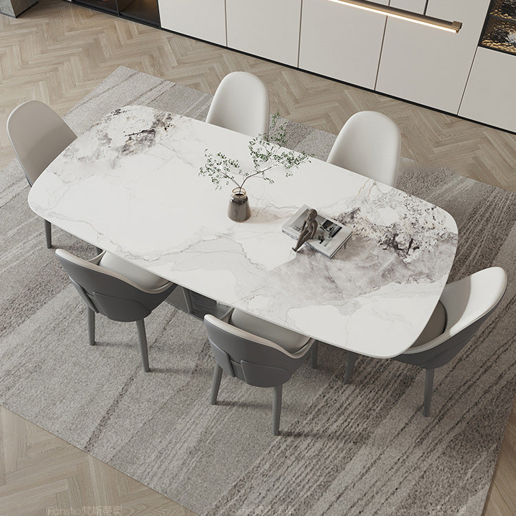 Designer Style Sintered Stone Dining Set Rectangle 1/3/4/5/7 Pieces Dining Room Table Set