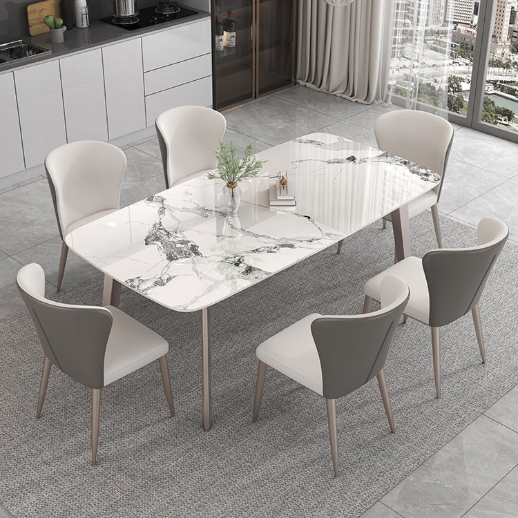 Designer Style Sintered Stone Top Dining Set Rectangle 1/4/5/7 Pieces Dining Table Set