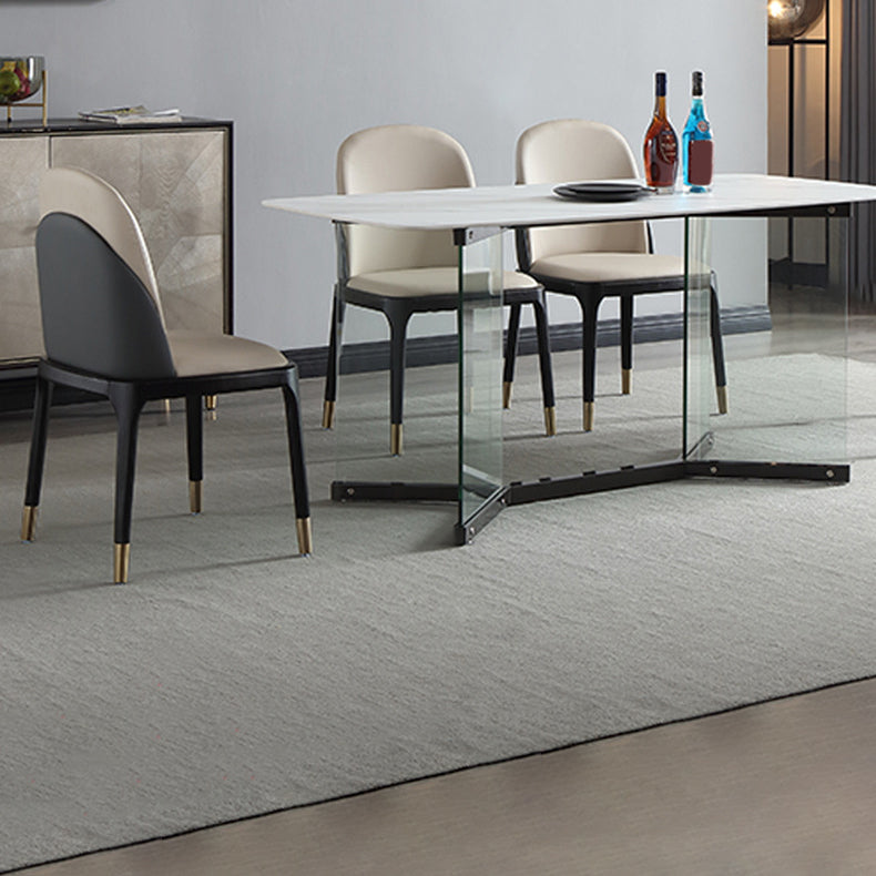 Designer Style Sintered Stone Dining Set Rectangle 1/2/5/7 Pieces Dining Room Table Set