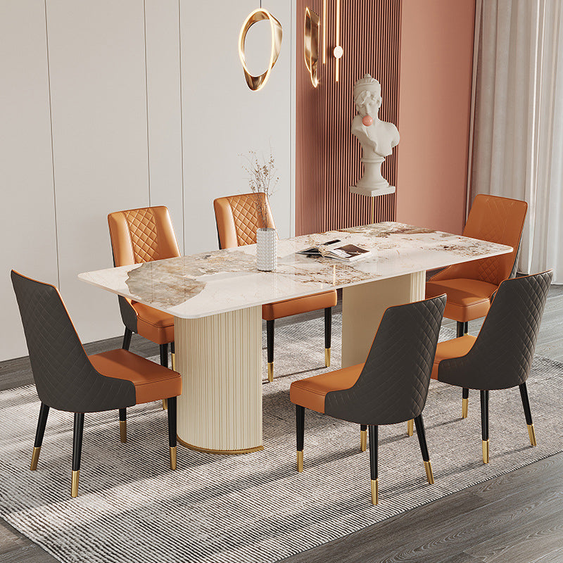 Designer Style Sintered Stone Top Dining Set 1/4/5/7 Pieces Dining Room Table Set