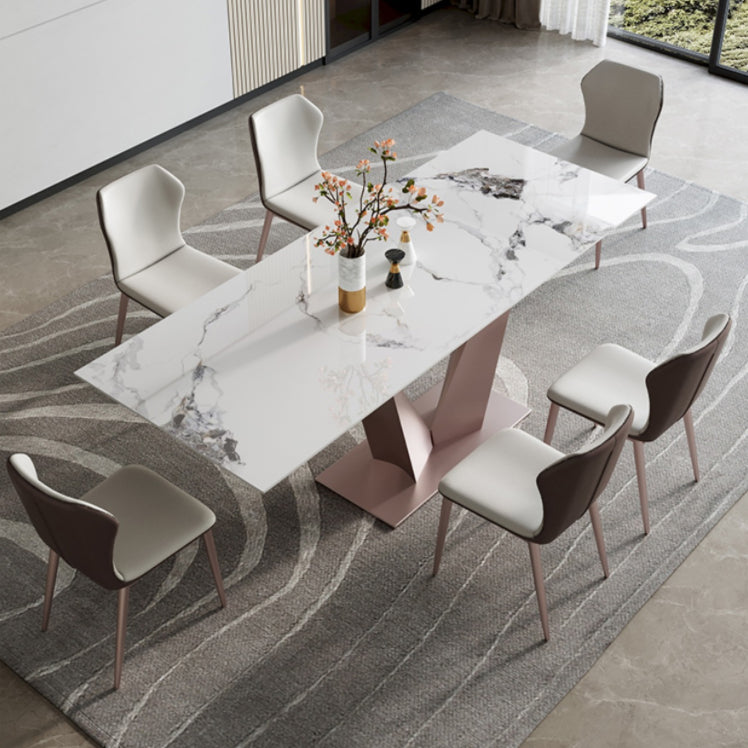 Modern Sintered Stone Top Dining Set Rectangle 1/4/6/7 Pieces Dining Room Table Set