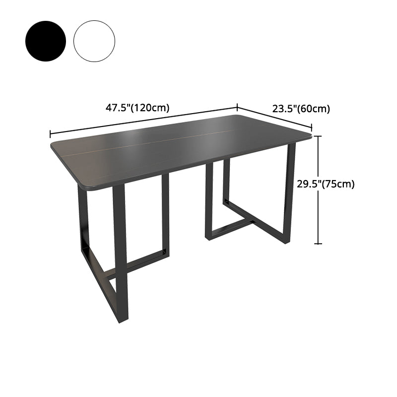 Glam Iron Dinette Set 1/2/5/7 Pieces Dining Table Set with Rectangle Sintered Stone Top